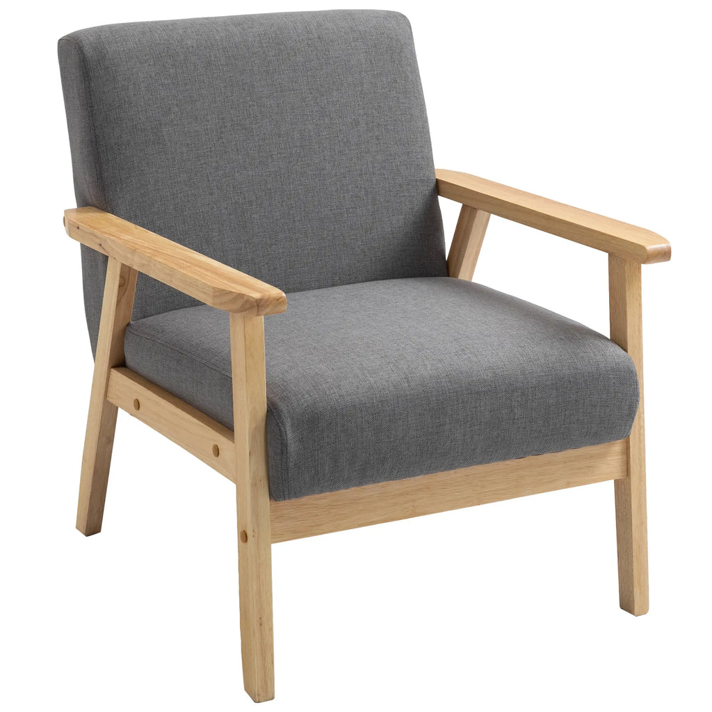 HOMCOM Polsterstuhl Wohnzimmer skandinavisches Design breite Sitzfläche