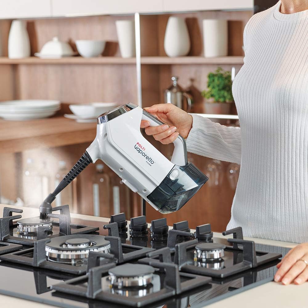 POLTI Vaporetto 3 Clean PTEU0295, Dampfsauger, ttet und beseitigt 99,9%* der Viren, Keime und Bakterien, Weiss, 1800 W