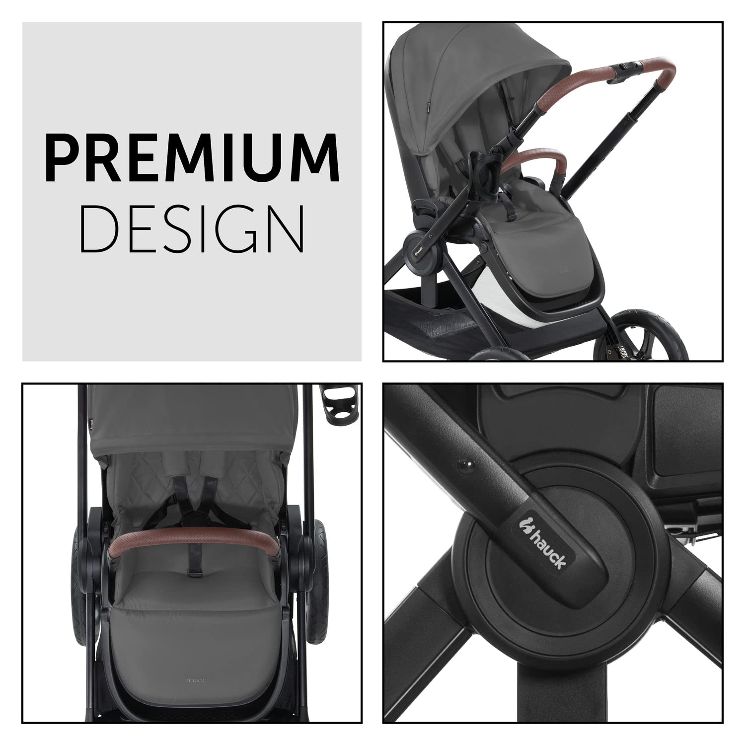 hauck Kinderwagen mit Beindecke Walk N Care ab Geburt bis 22 kg mit Liegefunktion, Becherhalter, Sitz Wendbar & Höhenverstellbar, Gummireifen, Teleskopgriff, UPF 50+, Zusammenklappbar (Dark Navy Blue9