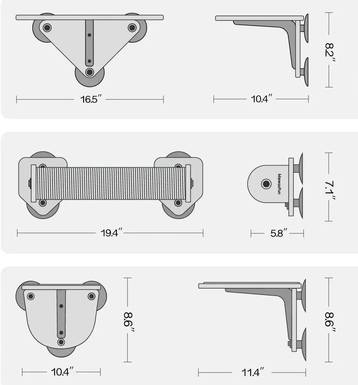 Tiragraffi sospeso moderno in legno – Design elegante per gatti