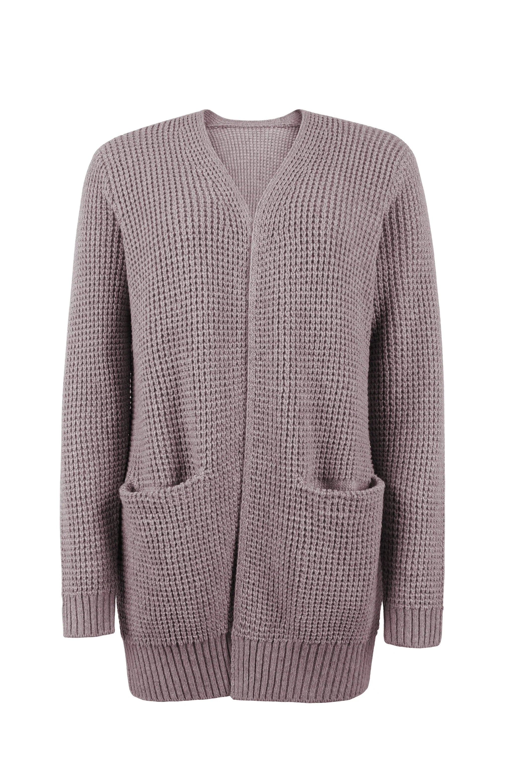 Cardigan lavorato a maglia a maniche lunghe da donna