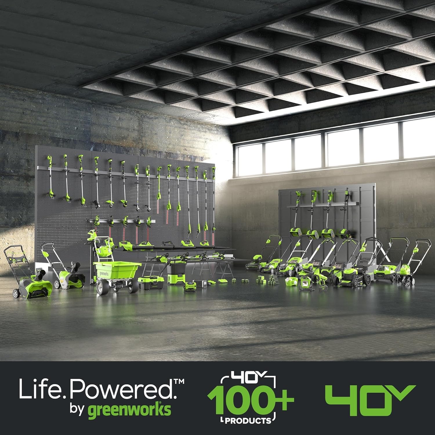 Greenworks 40V Soffiatore Assiale a Batteria con Cruise Control, 177 km/h, 11,05 m³/min, Sacco di Raccolta da 45L, due Batterie da 2Ah e Caricabatterie, 3 Anni di Garanzia GD40BVK2X