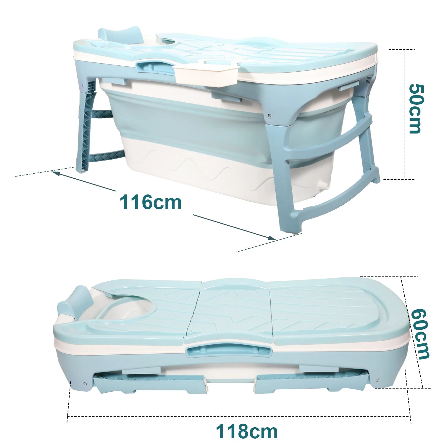 Sonnewelt Vasca da Bagno Pieghevole con Coperchio
