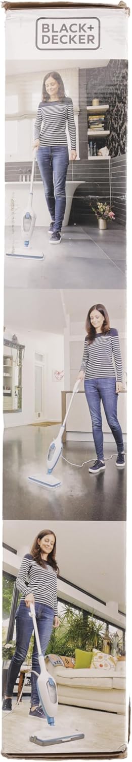 Black+Decker FSMH13E10-QS Scopa a Vapore 10-in-1 Steam Mop Deluxe (1300W, Pulitore a Vapore per Igiene e Pulizia, Ampio Set di Accessori + Generatore di Vapore Portatile Rimovibile, Facile da Usare)
