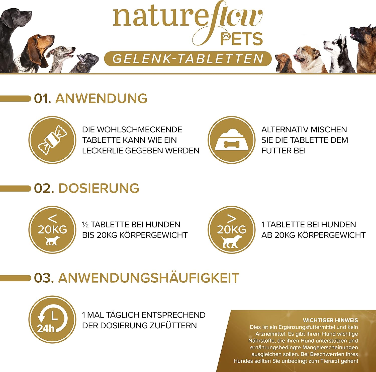 NATUREFLOW Compresse Articolari Cani – Confronto MOLTO BUONO Made in Germany con Cozza Verde, MSM e Artiglio del Diavolo - Non capsule, elevata accettazione Compresse Articolari Cane - 300 Pezzi Fornitura