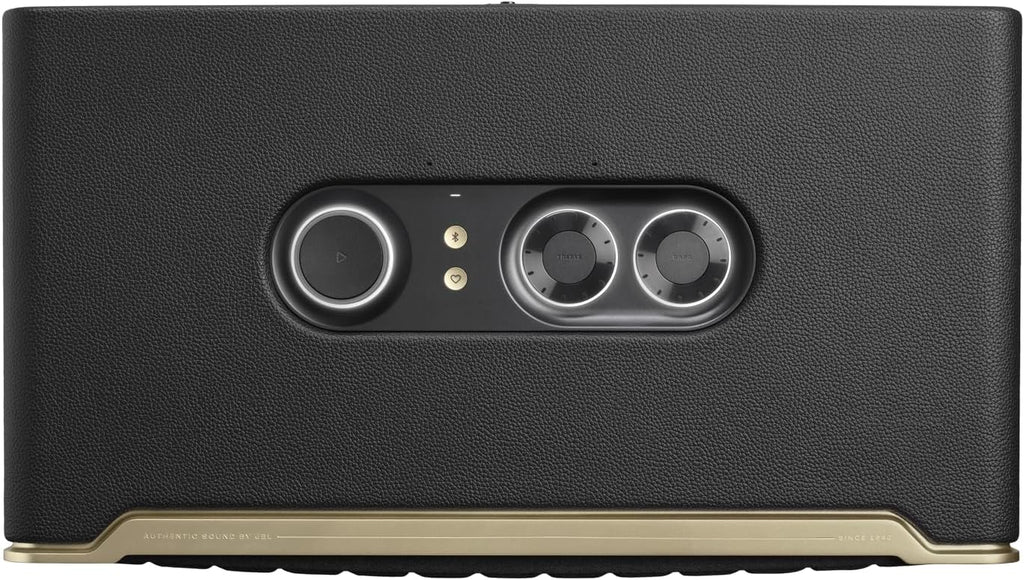 JBL Authentics 200 Smart Home Altoparlante – Cassa Bluetooth dal design retrò anni '70 – Con griglia Quadrex, Google Assistant, Alexa, AirPlay e JBL One App – Nero