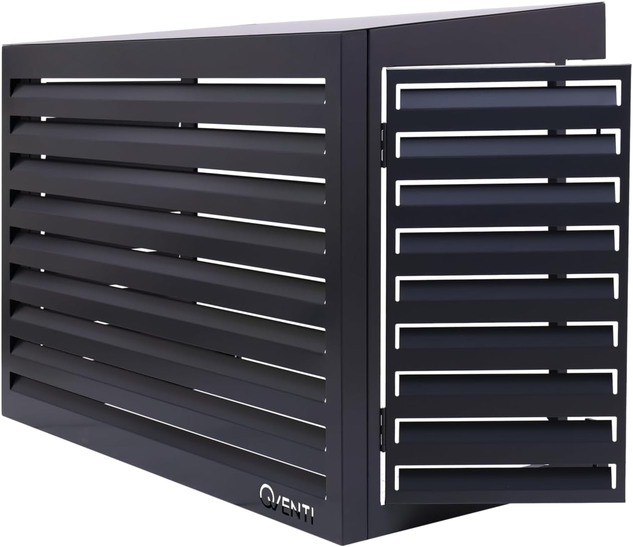 Copertura Qventi per condizionatore - Antracite/Grigio - Alluminio - Griglia di protezione - Rivestimento - Facile montaggio - Taglia S - Dimensioni esterne (LxPxH): 100 x 50 x 75 cm