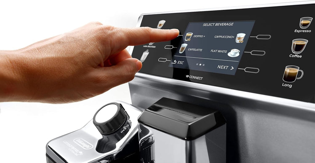De'Longhi Eletta Evo ECAM 46.860.B Macchina automatica per caffè con sistema LatteCrema per il latte, cappuccino ed espresso con un solo tocco, display LCD e pulsanti a sfioramento, colore nero
