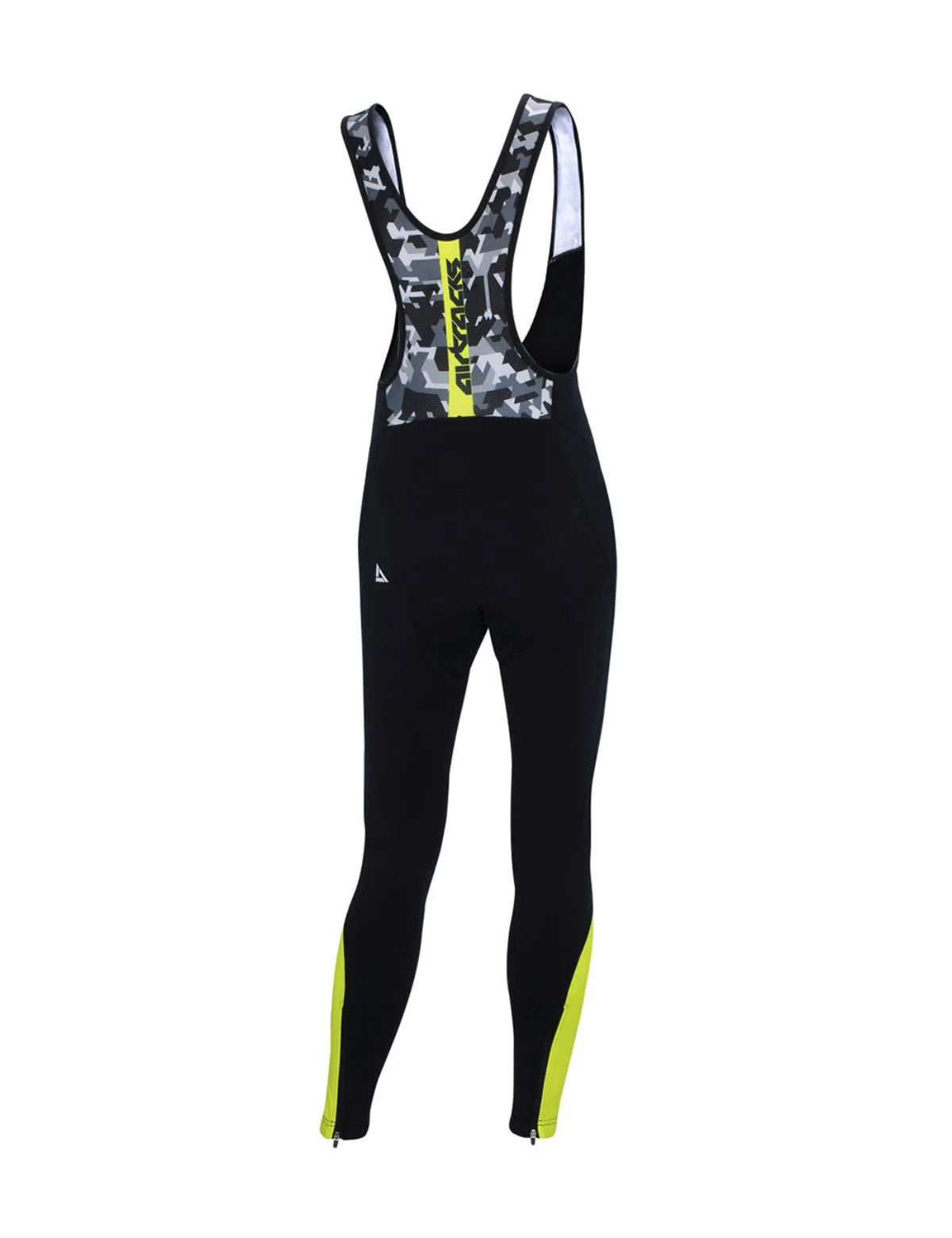 Herren Thermo Fahrradhose Lang Trgerhose Pro Team Schwarz Neon Wei