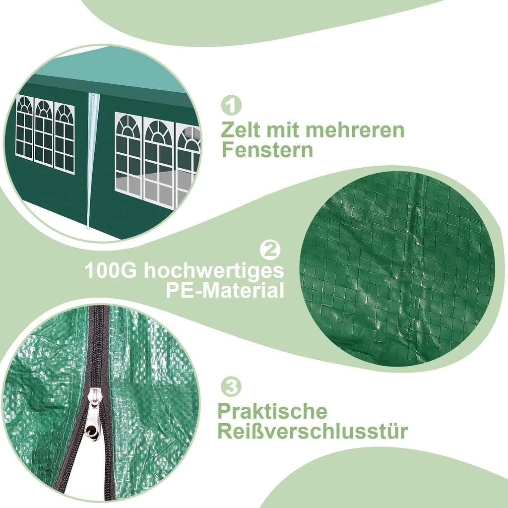 Sonnewelt Padiglione 3x6m Gazebo Impermeabile con Pareti Laterali