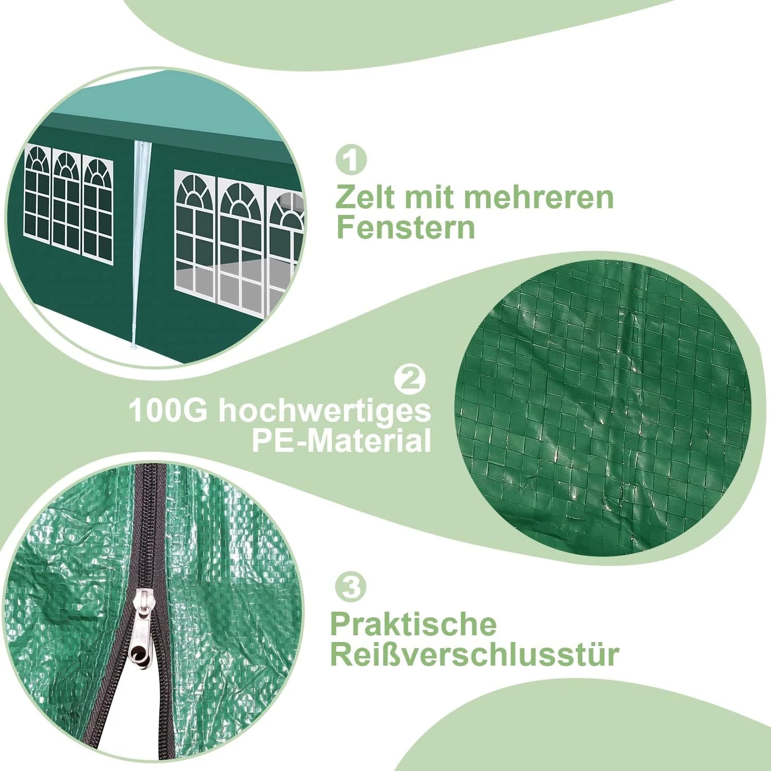 Sonnewelt Padiglione 3x6m Gazebo Impermeabile con Pareti Laterali