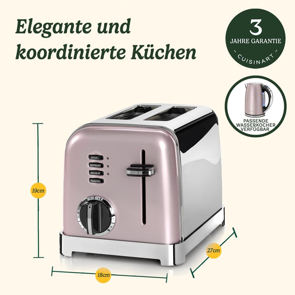 Cuisinart 4-Scheiben-Toaster | Breite Schlitze, ideal für dickes Brot und Bagels | 6 Brunungsstufen plus Abtauung | Breite Schlitze,High-Lift-Hebel | Passender Wasserkocher erhltlich | Perle