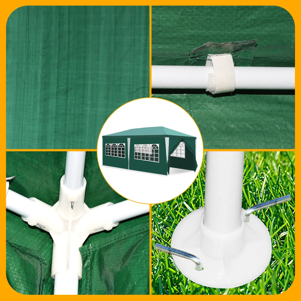 Sonnewelt Padiglione 3x6m Gazebo Impermeabile con Pareti Laterali