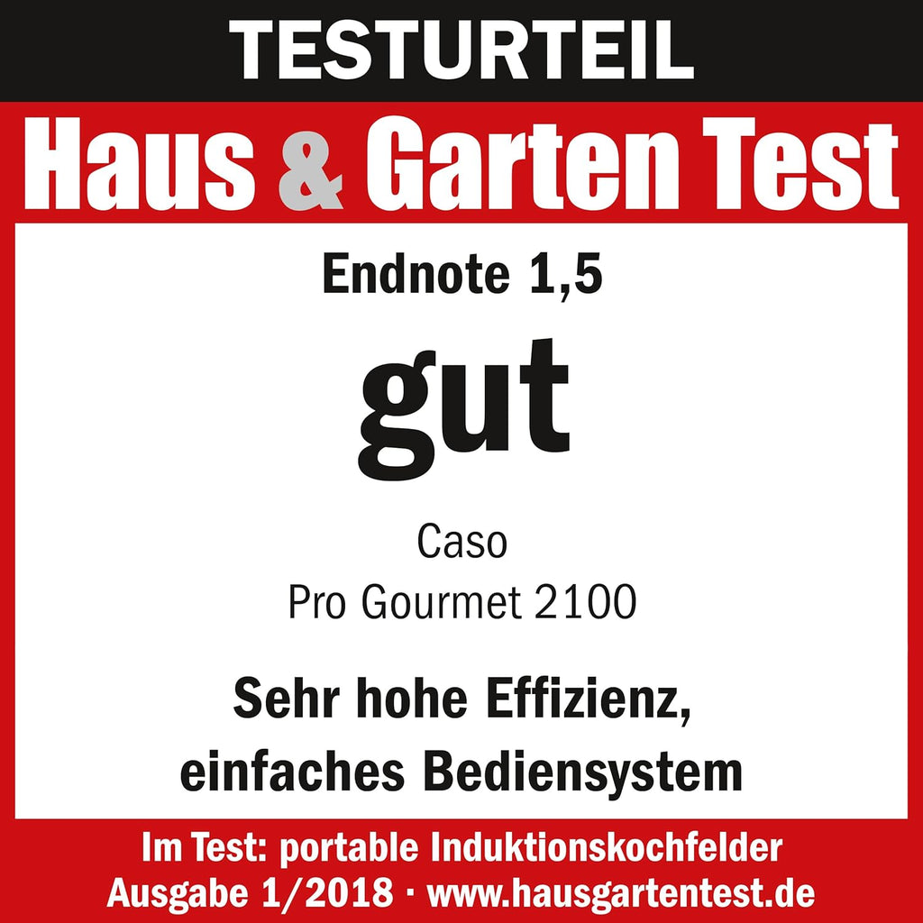 CASO Pro Gourmet 3500 - Mobiles Doppel- Induktionskochfeld, Testsieger Haus & Garten Test, max. 3500 Watt, 60-240°C, 12 Leistungsstufen, für Topfgrößen bis 22cm