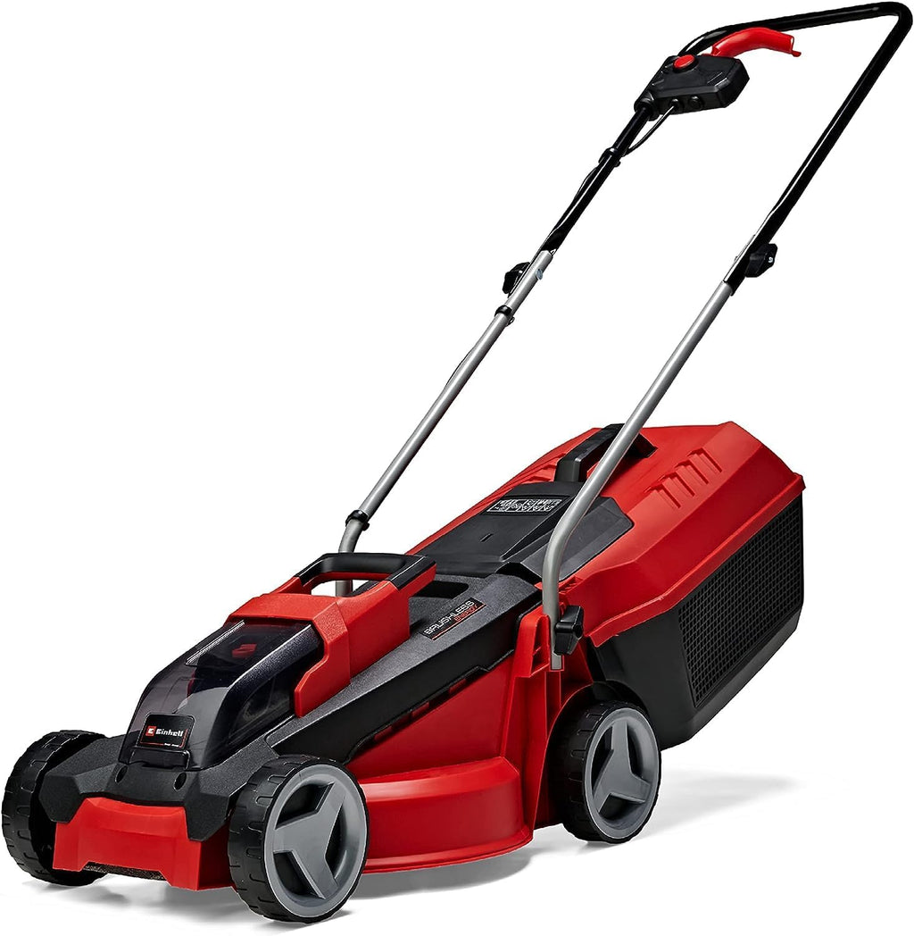Rasaerba a batteria Einhell City GE-CM 18/30 Li Kit Power X-Change (18 V, larghezza di taglio 30 cm, fino a 150 m², motore brushless, cesto di raccolta 25 l, altezza di taglio 30-70 mm, incl. batteria da 3,0 Ah + caricabatterie)