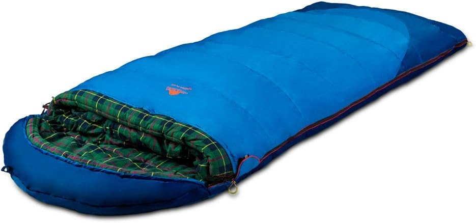 Alexika Tundra Plus Schlafsack,warm, bequem, rechteckig 3 Saison Deckenschlafsack für Erwachsene und Familien Outdoor Camping im niedrigen Temperaturen bis zu -2 C mit Kompressionsack,