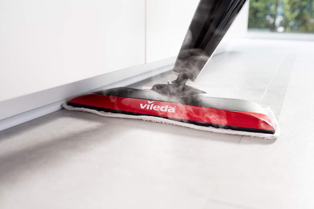 Vileda Steam PLUS XXL Dampfreiniger, hygienische Bodenreinigung von groen Flchen, entfernt bis zu 99,9% der Bakterien und Viren*, für alle Bden, ideal für Teppiche, breit
