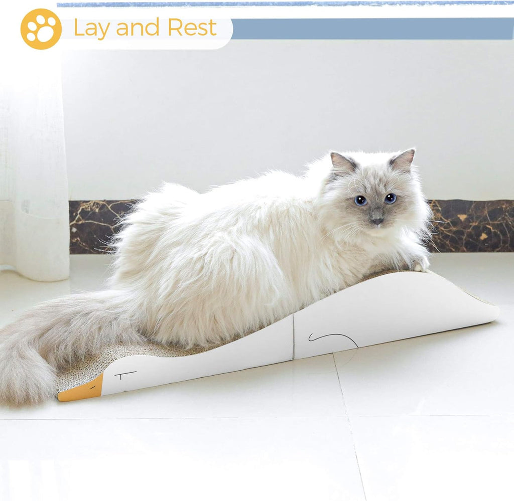 ComSaf Kratzbrett für Katzen, Kratztonne aus Wellpappe, Recycelbar Kratzbretter Katze, Kratzschutz für Sofa, Tür, Mbel, Kratzpappe für Katzen 58 x 25 x 25cm