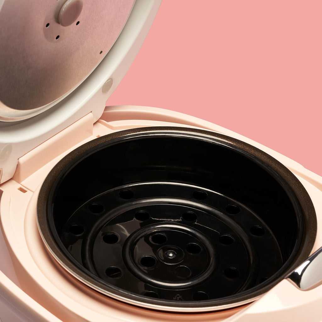 REISHUNGER Cuociriso digitale piccolo, nero | Da 0,6 L fino a 3 persone | Funzione mantenimento calore, timer e pentola premium | Multicooker e vaporiera piccoli, 8 programmi, tecnologia a 7 fasi