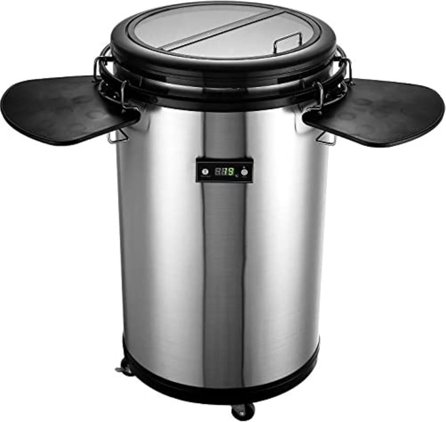 Fusto refrigerante Syntrox 50 l | Contenitore refrigerante | Fusto per bevande | Party cooler | Refrigeratore per bottiglie Salaron, per eventi, con coperchio in vetro, indicatore di temperatura, 75 Watt (Nero)