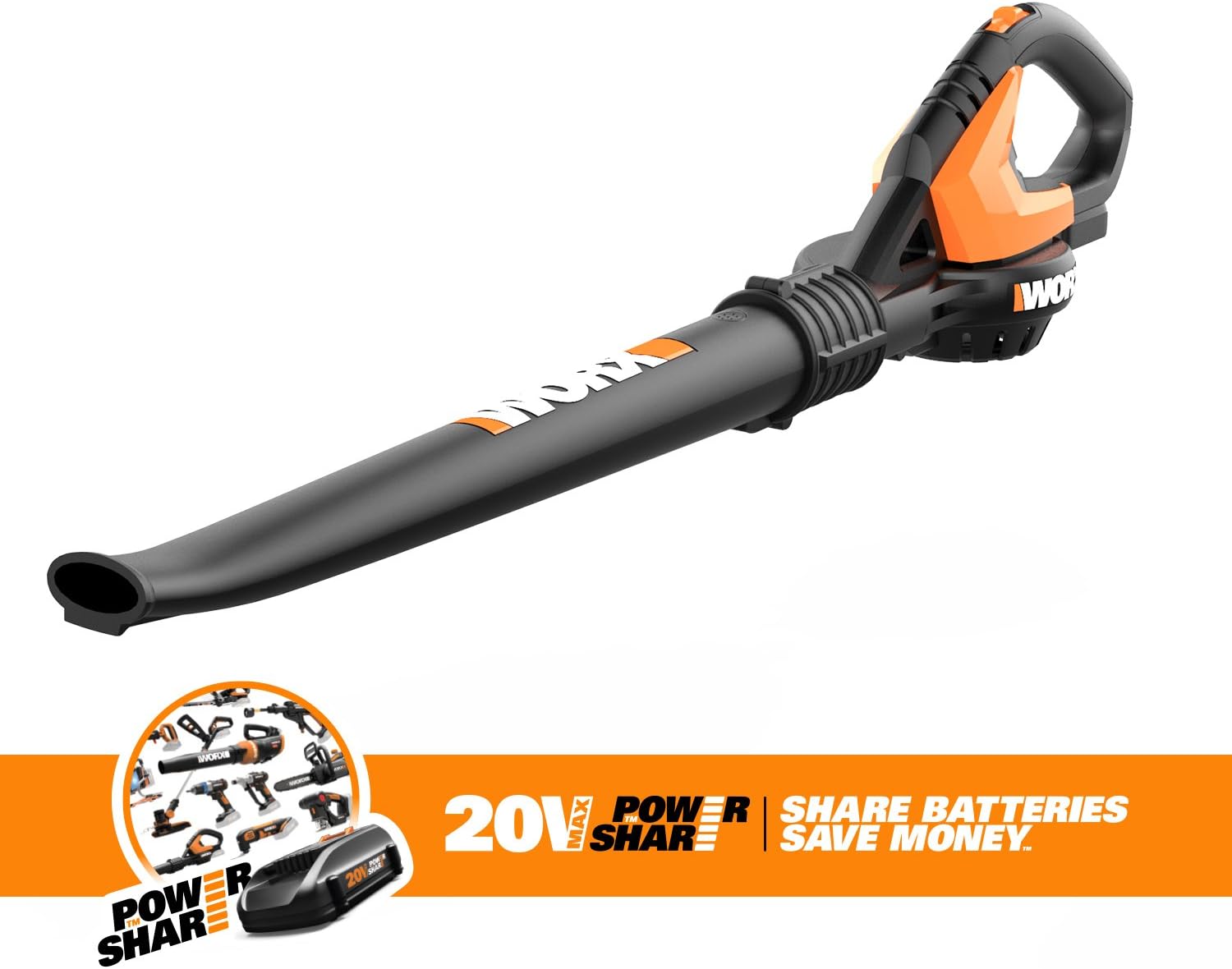 WORX WG545.9 20V Aria per Uso Gravoso al Litio Multiuso Soffiatore/Scopa/Pulitore-Utensile