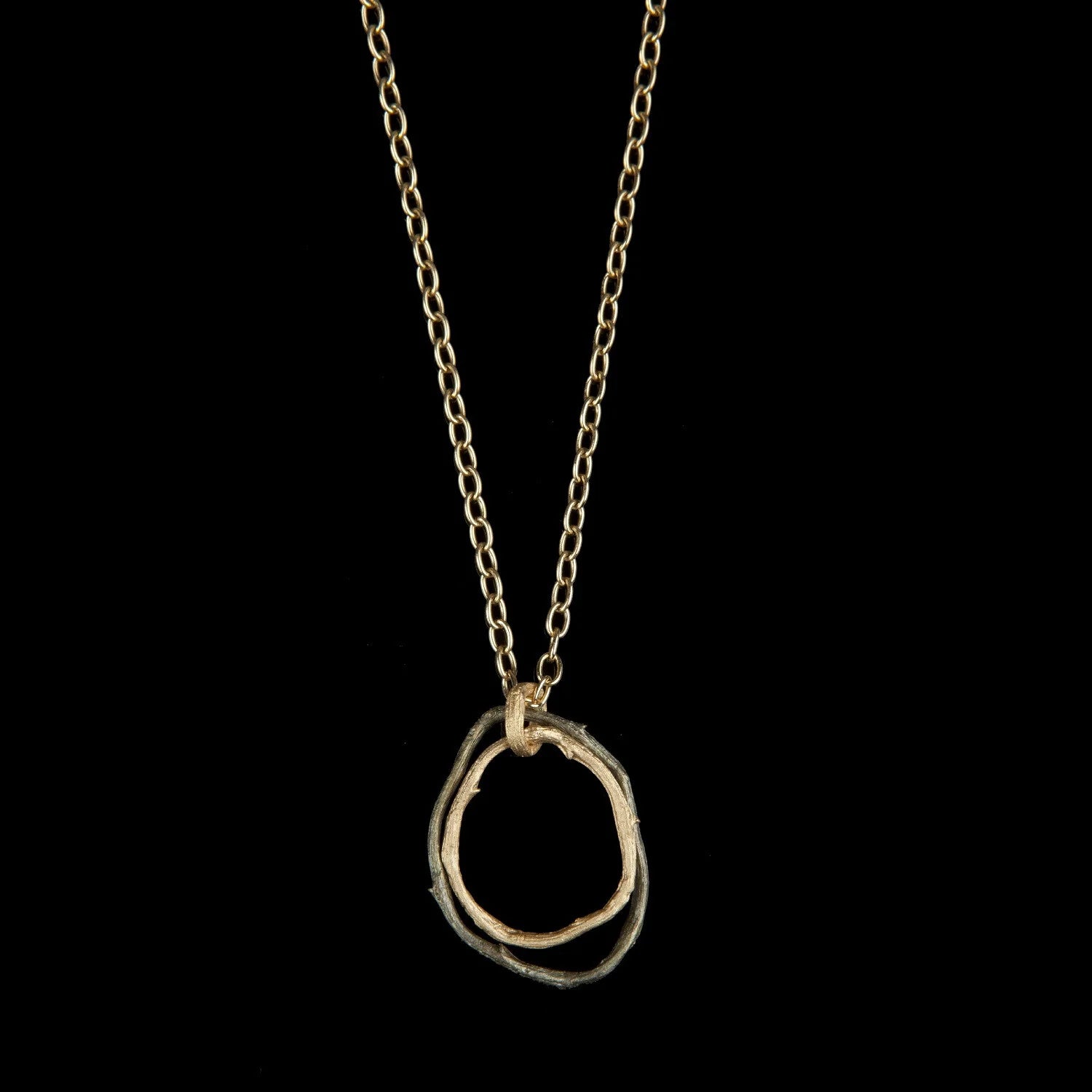 Petite Driftwood Pendant - 2 Link Patina/Gold