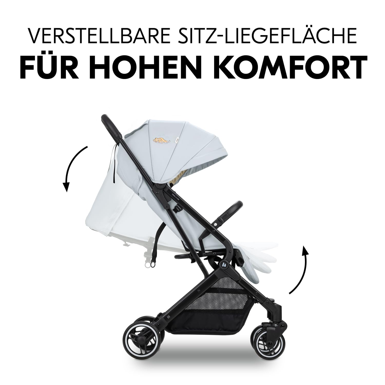 hauck Passeggino leggero Travel N Care per bambini dalla nascita fino a 22 kg con funzione reclinabile, ultraleggero - 6,9 kg, chiudibile con una mano, UPF 50+, ruote in EVA, cestino fino a 3 kg (Dark Olive)