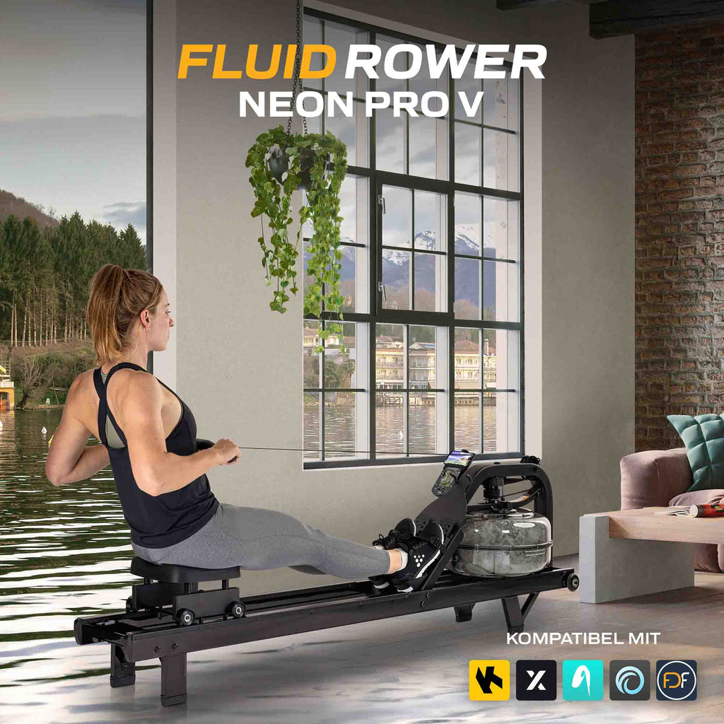 Fluid Rower Remoergometro NEON Pro V Nero