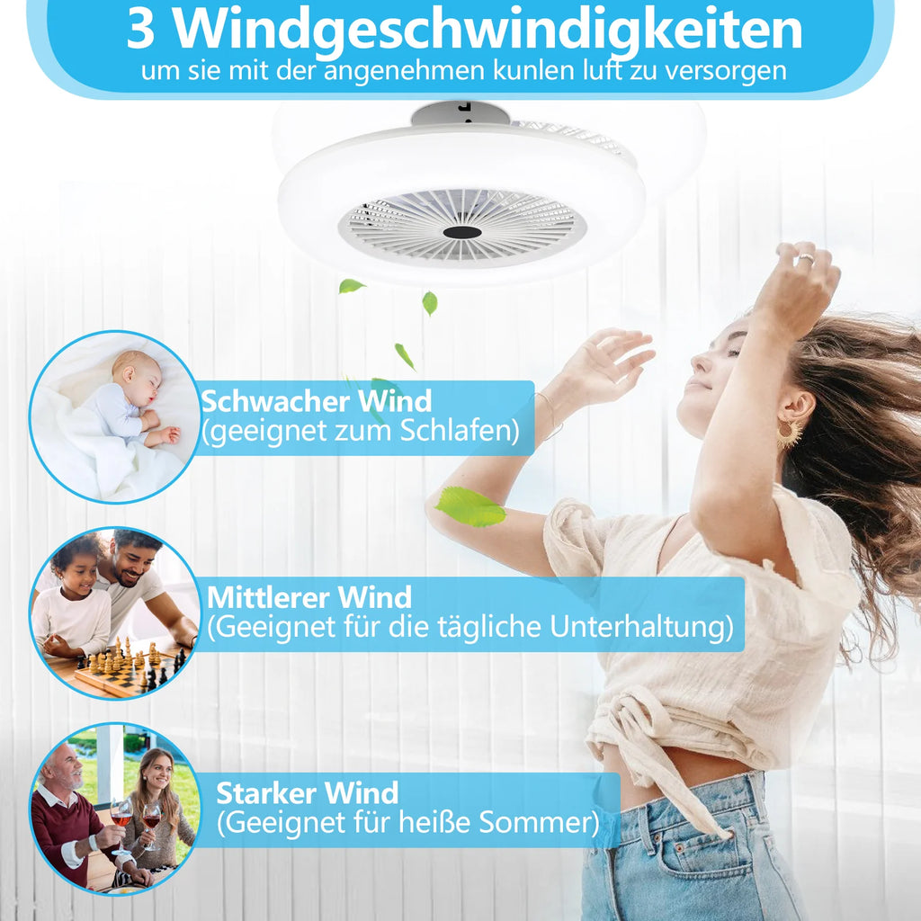 Sonnewelt Deckenventilator mit Beleuchtung 80W
