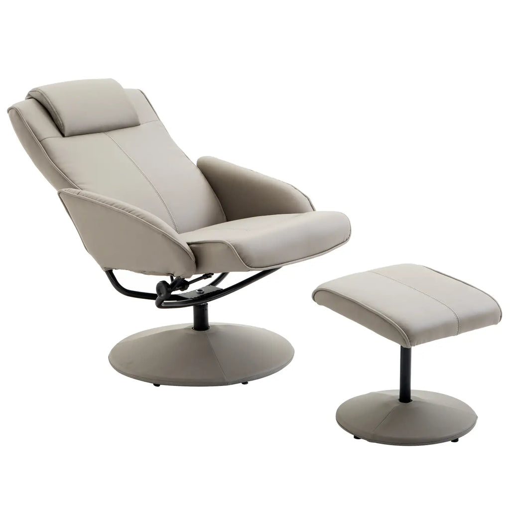 Poltrona relax HOMCOM con poggiapiedi ergonomica reclinabile in similpelle grigia