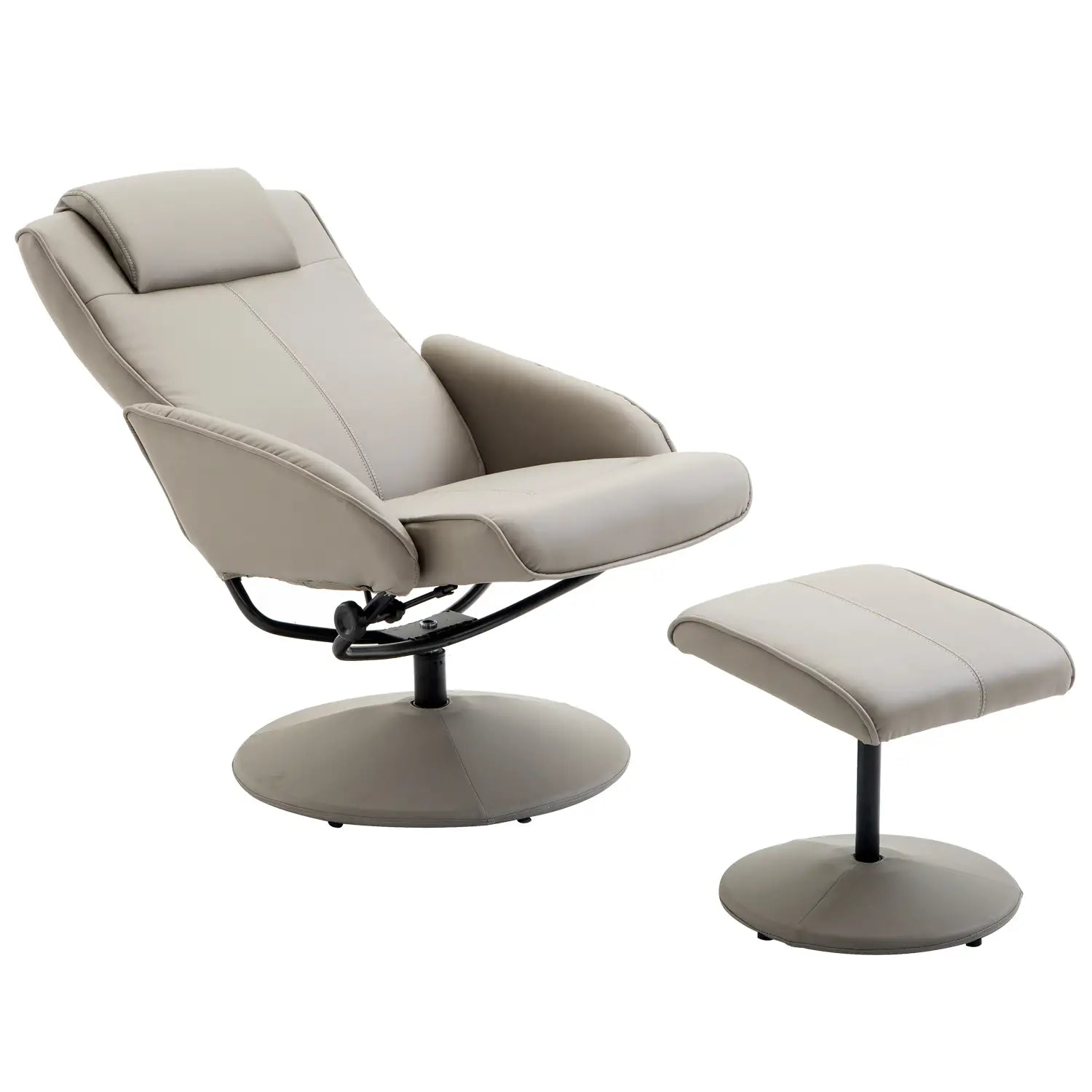 Poltrona relax HOMCOM con poggiapiedi ergonomica reclinabile in similpelle grigia