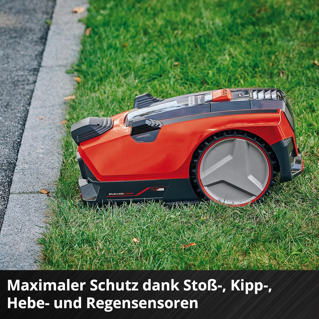 Einhell Akku-Rasenmher GE-CM 43 Li M Kit Power X-Change (36V, 43 cm Schnittbreite, bis 600 m, Brushless, Mulch-Kit, 63L Fangkorb, 25-75 mm Schnitthhe, inkl. 2x 4,0Ah + 2x Ladegert)