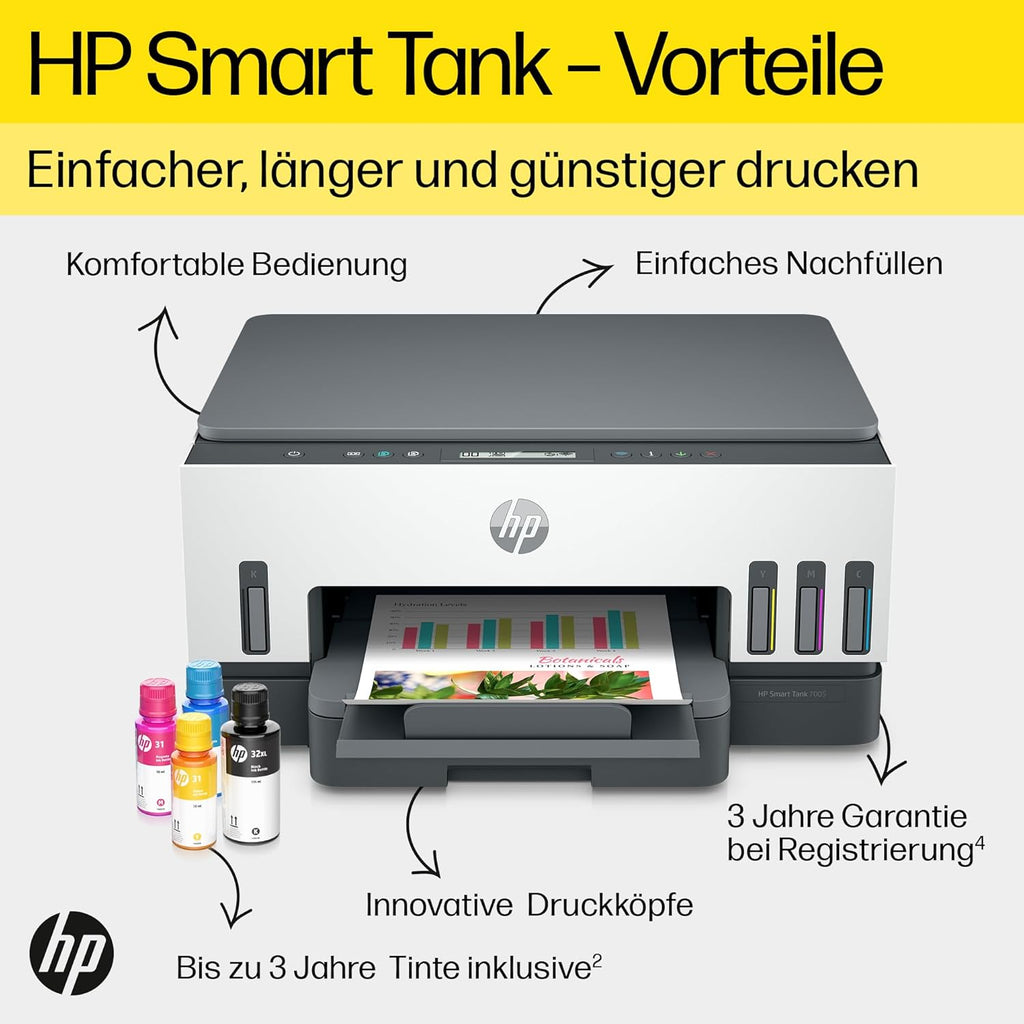 Stampante multifunzione HP Smart Tank 7605 4-in-1 (Wi-Fi; fronte/retro; ADF) – 3 anni di inchiostro incluso, 3 anni di garanzia, serbatoio inchiostro grande, alta autonomia, stampa di alta qualità