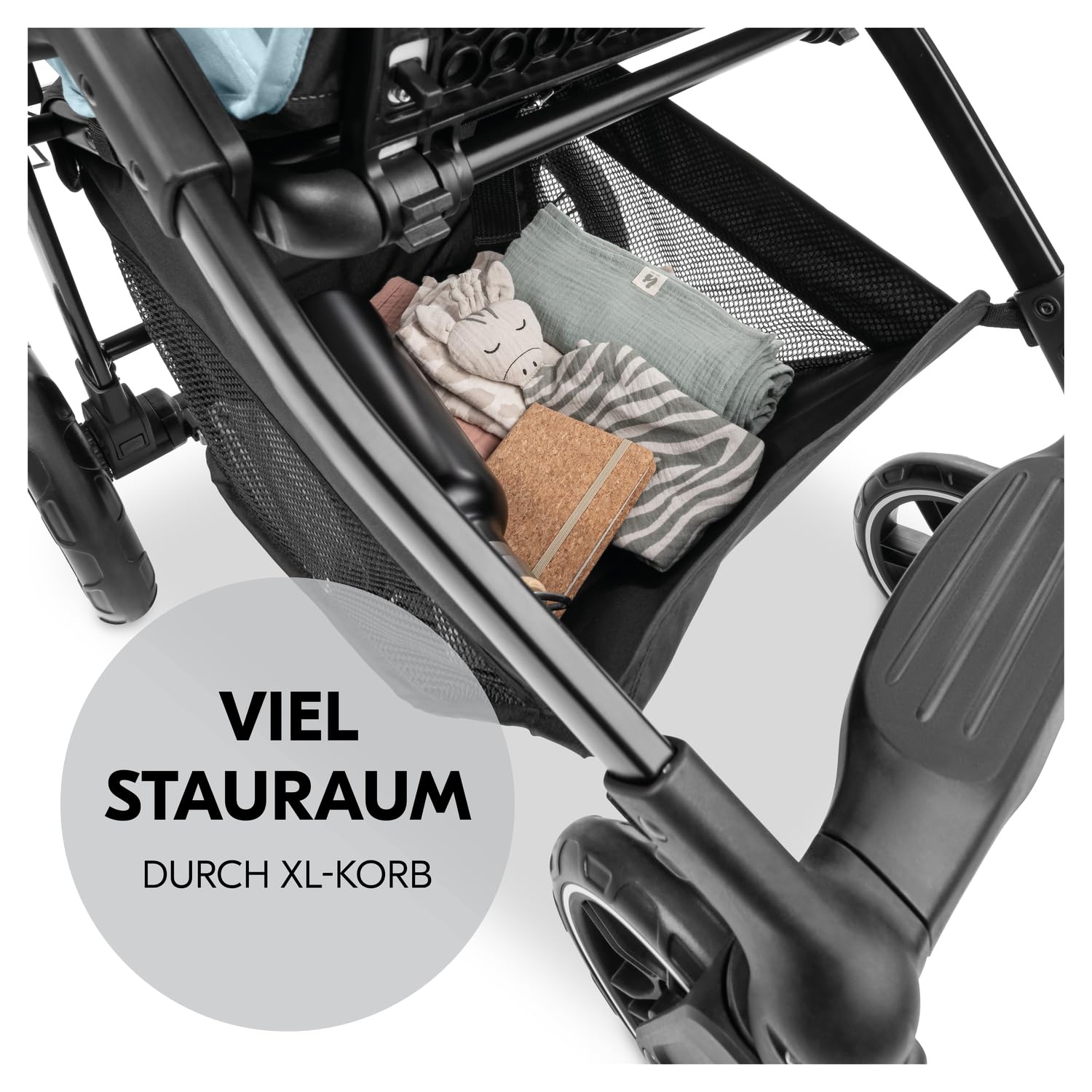 hauck Set Trio 3in1 Shop N Care con Passeggino, Navicella, Seggiolino Auto dalla nascita fino a 22 kg, Chiusura Compatta, Reclinabile, Portabicchieri & Vassoio, Protezione UV 50+ (Grey)