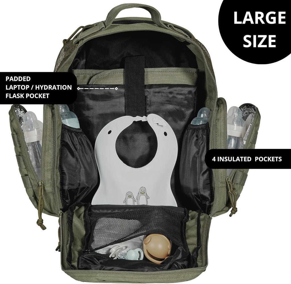 Phil & Jack Zaino militare tattico per papà con fasciatoio, borsa fasciatoio per neonati per uomini e donne