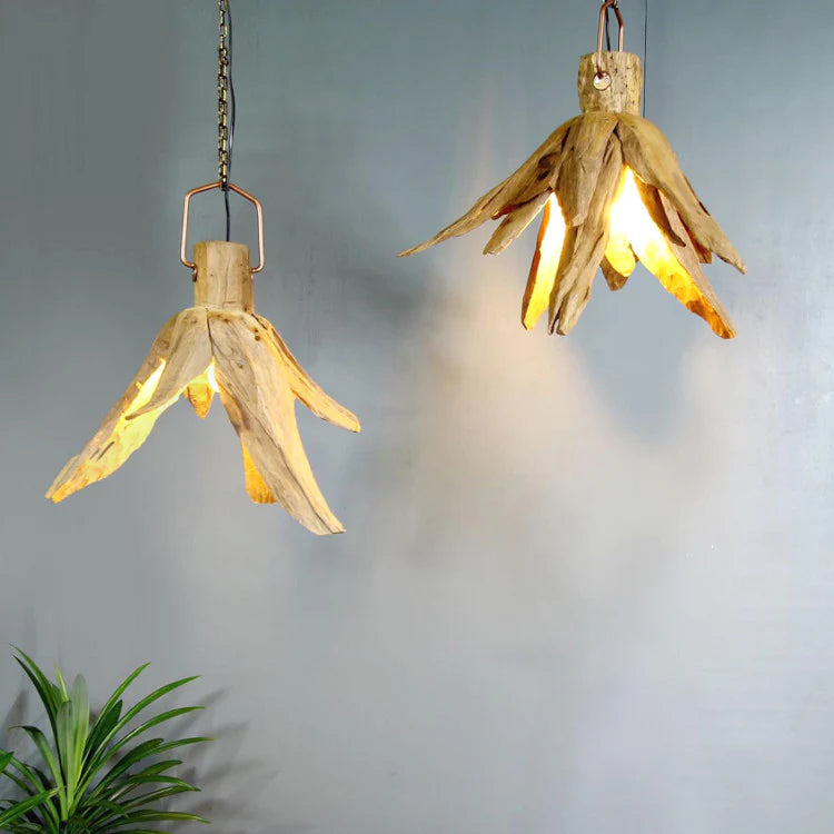 SHELTON  Holz Deckenlampe