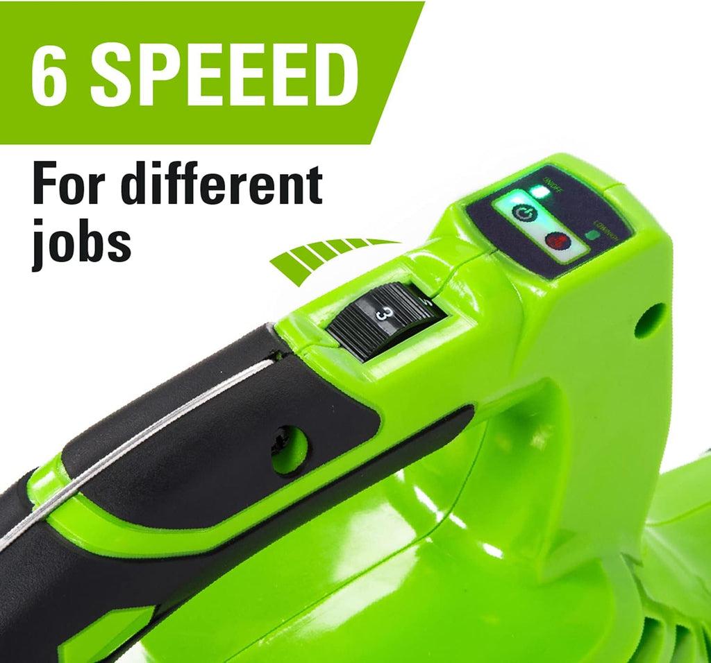 Greenworks 48V(2x24V) Akku Laubsauger / Laubbläser mit Schultergurt, bürstenloser Motor, 322 km/h, 9 m³/min, 45L Fangsack, zwei 4Ah Batterien & Ladegerät, 3 Jahre Garantie GD24X2BVK4X