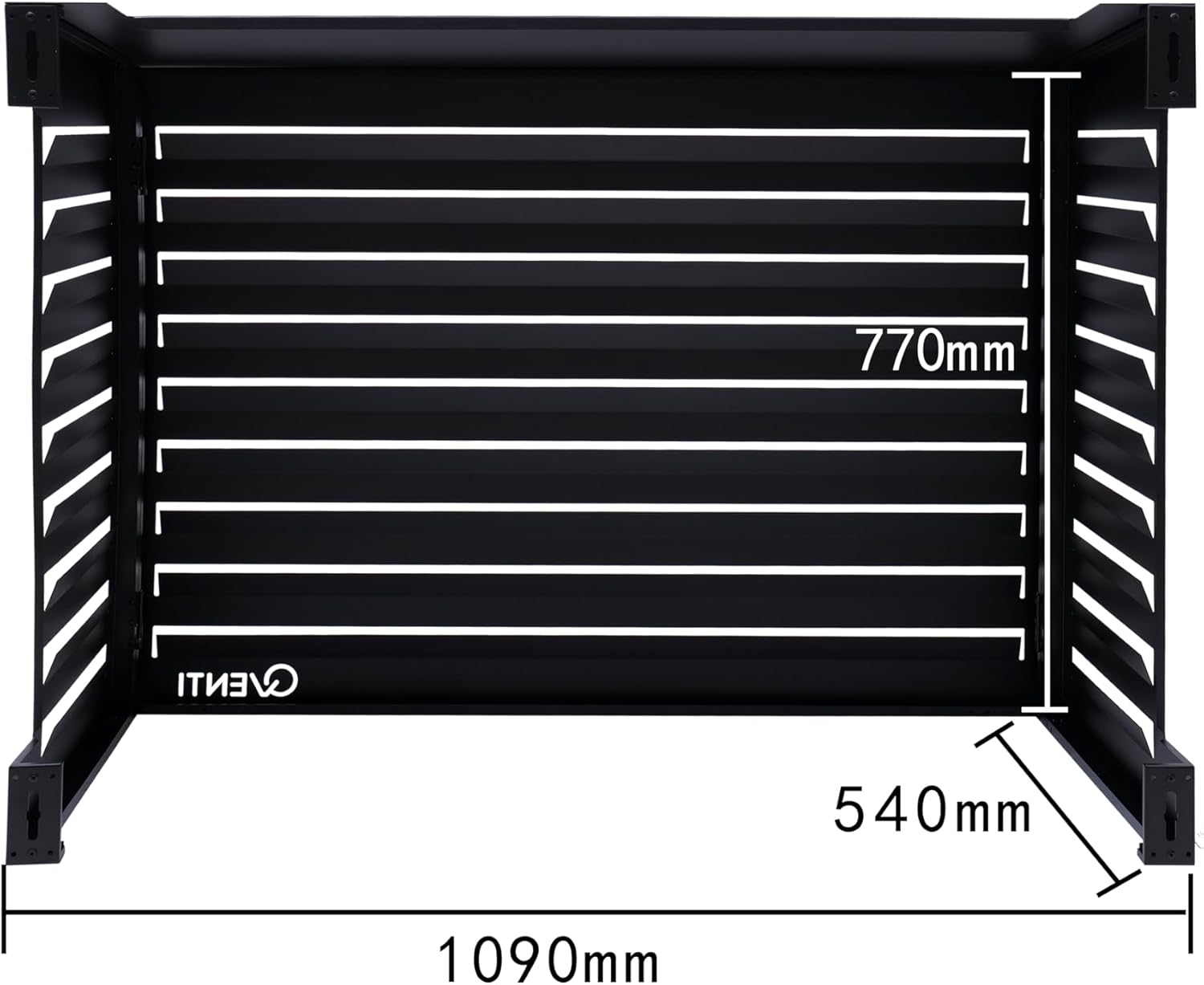 Copertura Qventi per condizionatore - Antracite/Grigio - Alluminio - Griglia di protezione - Rivestimento - Facile montaggio - Taglia S - Dimensioni esterne (LxPxH): 100 x 50 x 75 cm