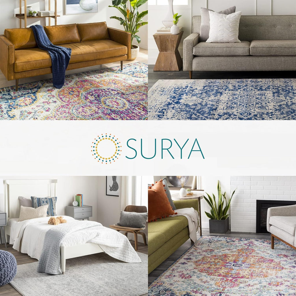Surya Monaco Tappeto Soggiorno Boho, Grande Tappeto Camera da Letto 200x274 cm - Tappeto per Sala da Pranzo con Motivo Geometrico, Tappeto Soggiorno Moderno Scandinavo in Beige, Grigio Carbone