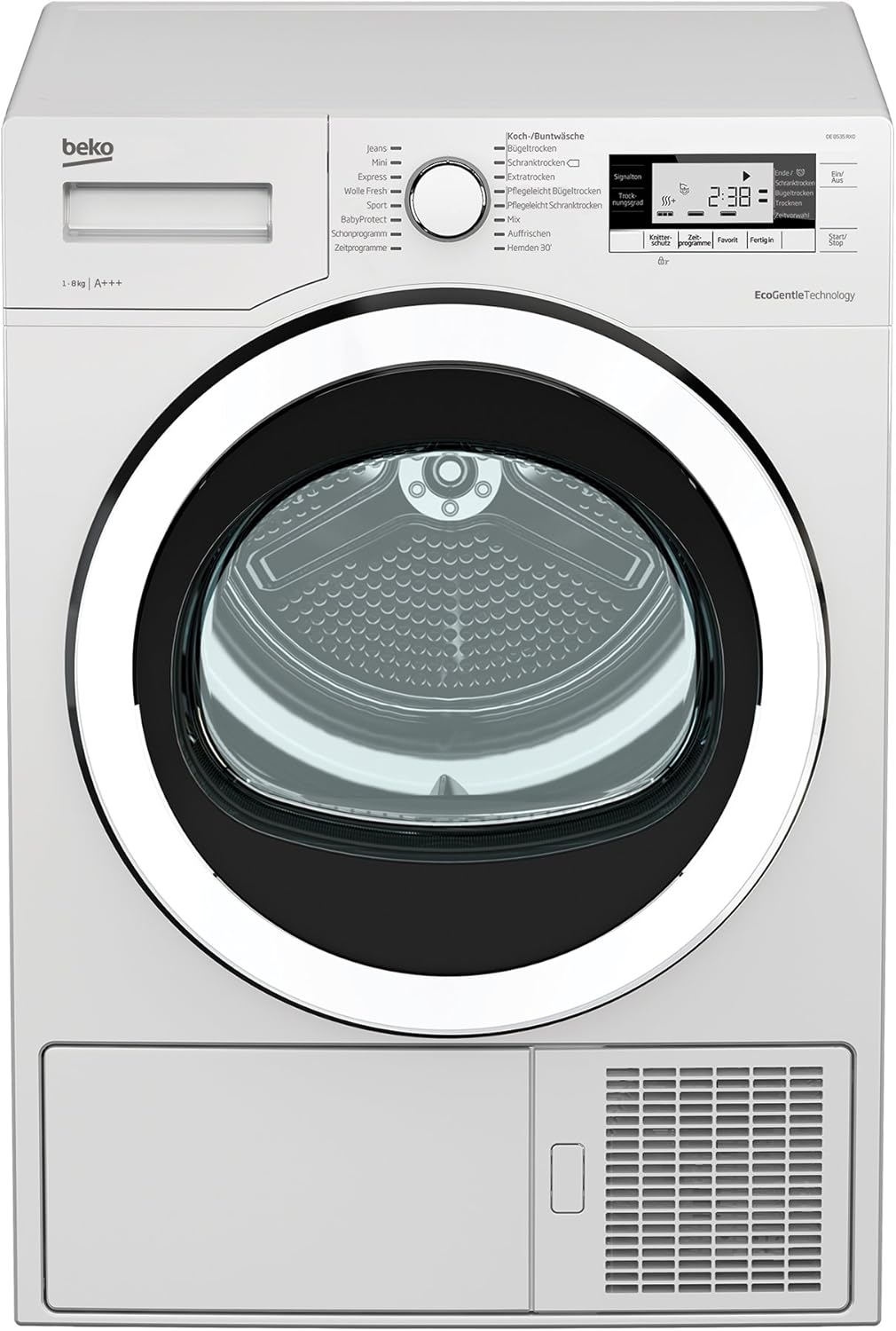 Beko B5T4824IF bPRO Asciugatrice 500 W, 8 kg, Carica Frontale, Pompa di Calore, Adatta per chi soffre di allergie, 15 Programmi, Funzione Vapore, Antipiega, Programma Silenzioso, Cesto AquaWave, Bianco