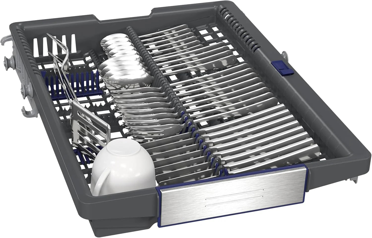 Siemens SR65YX08ME, iQ500 Lavastoviglie smart a scomparsa totale, larghezza 45 cm, cassetto portaposate, Zeolith, extra silenziosa, aquaStop, apertura automatica della porta a fine programma, varioSpeed, illuminazione interna