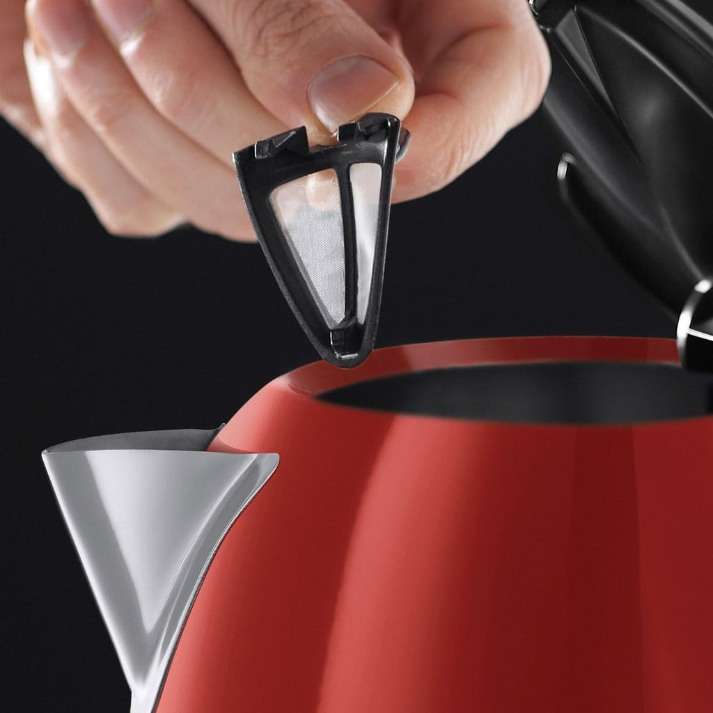 Russell Hobbs Set Colazione Colours+ Rosso: Macchina da caffè [Timer digitale, Doccetta per estrazione e aroma ottimali] 24031-56 + Bollitore [1,7l, 2400W] 20412-70 + Tostapane [per 2 fette] 26554-56