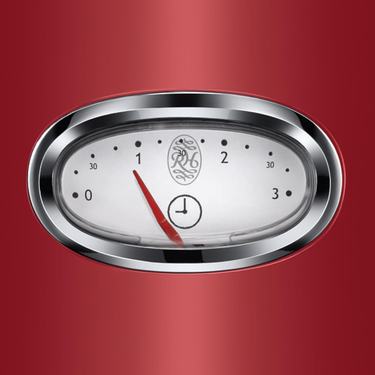 Russell Hobbs Tostapane [a 2 Fette] Retro Acciaio Inossidabile Rosso (Display Countdown in design retrò, incluso accessorio per panini, 6 livelli di doratura + funzione scongelamento e riscaldamento, 1300W) Vintage 21680-56