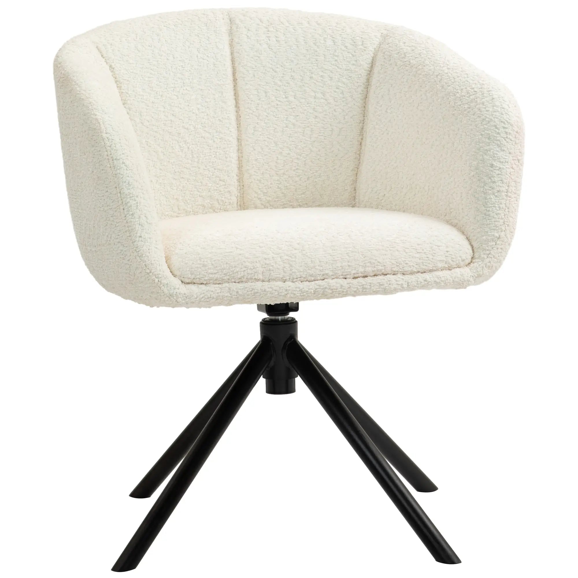 HOMCOM Sedia imbottita girevole con scocca, color crema