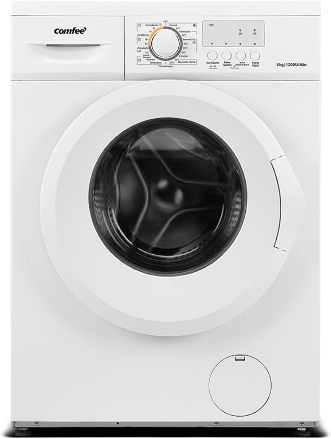 Lavatrice Comfee CFEW60-124 / 6KG / Slim Line / D / 1200 giri/min / Pulizia cestello / Lavaggio rapido 15min-30min-45min / Bianco