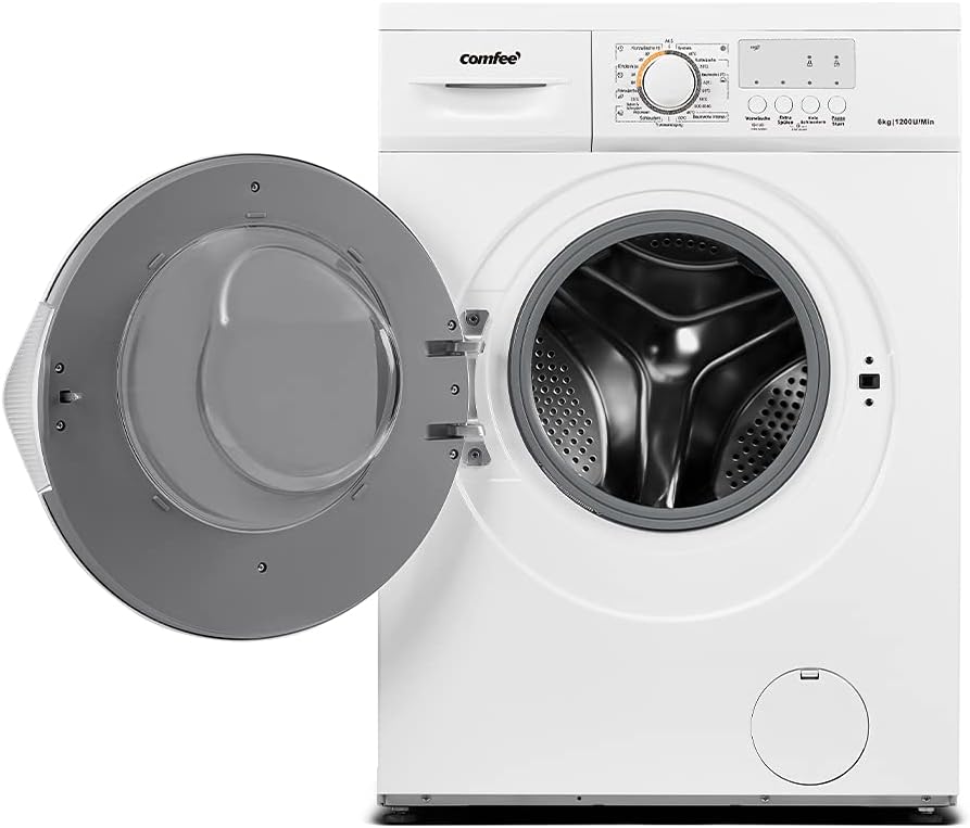 Lavatrice Comfee CFEW60-124 / 6KG / Slim Line / D / 1200 giri/min / Pulizia cestello / Lavaggio rapido 15min-30min-45min / Bianco
