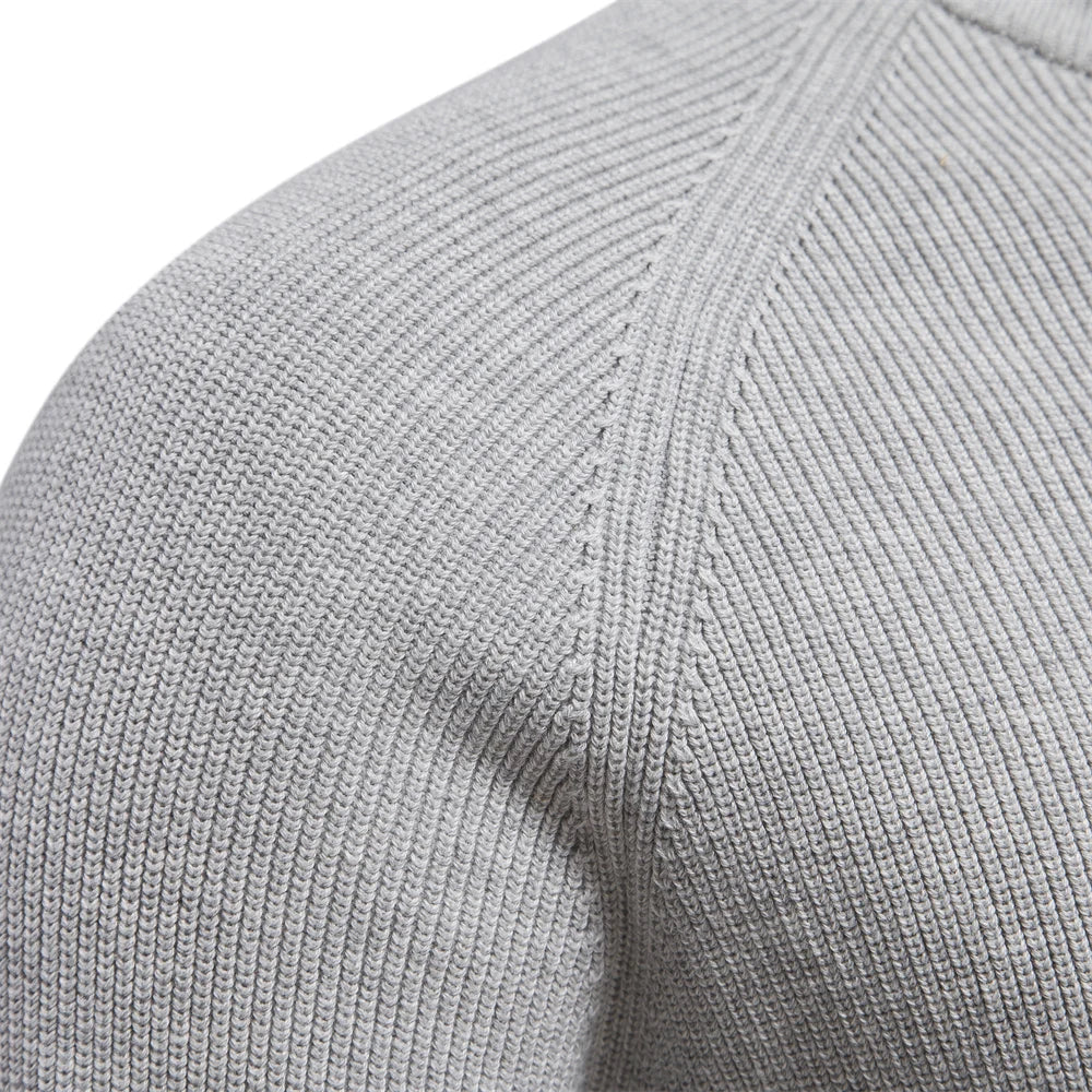 Strickpullover mit mittlerem Kragen und Reiverschluss für Herren