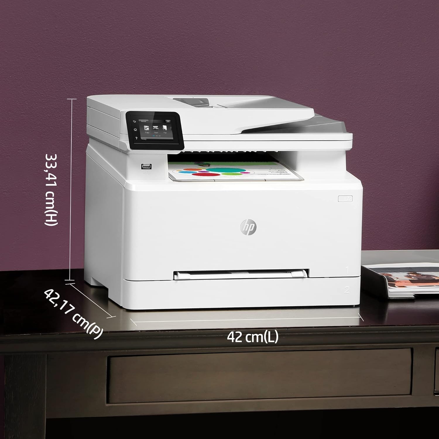 Stampante laser multifunzione a colori HP Color LaserJet Pro MFP 3302fdwg, Fax, Stampa automatica fronte/retro, Touchscreen, Wi-Fi, Ethernet, USB, HP Wolf Pro Security