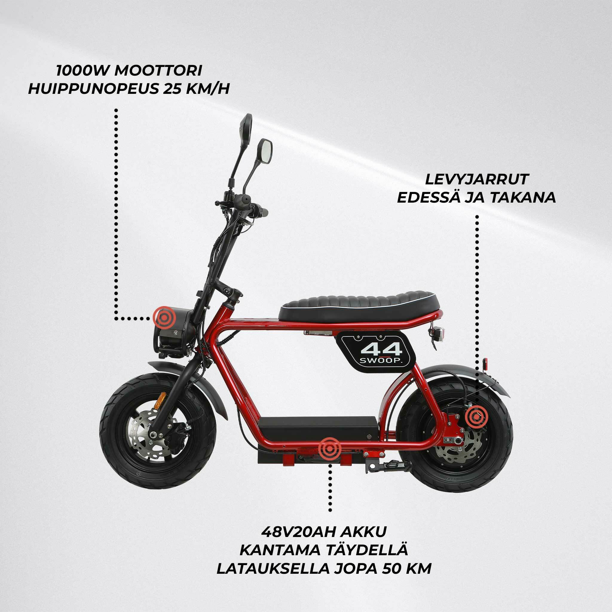 Swoop Monopattino Elettrico 1000W Rosso
