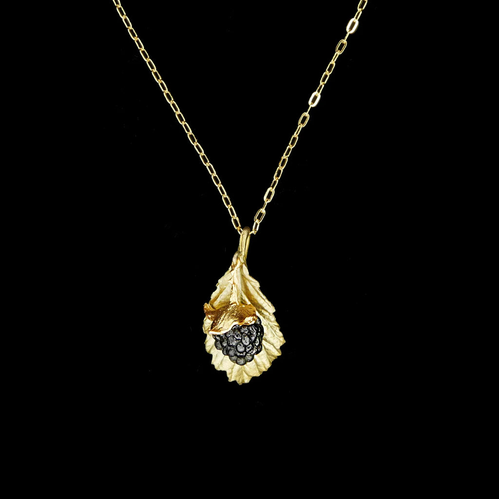 Brombeere - Kette mit Anhnger Blatt & Frucht